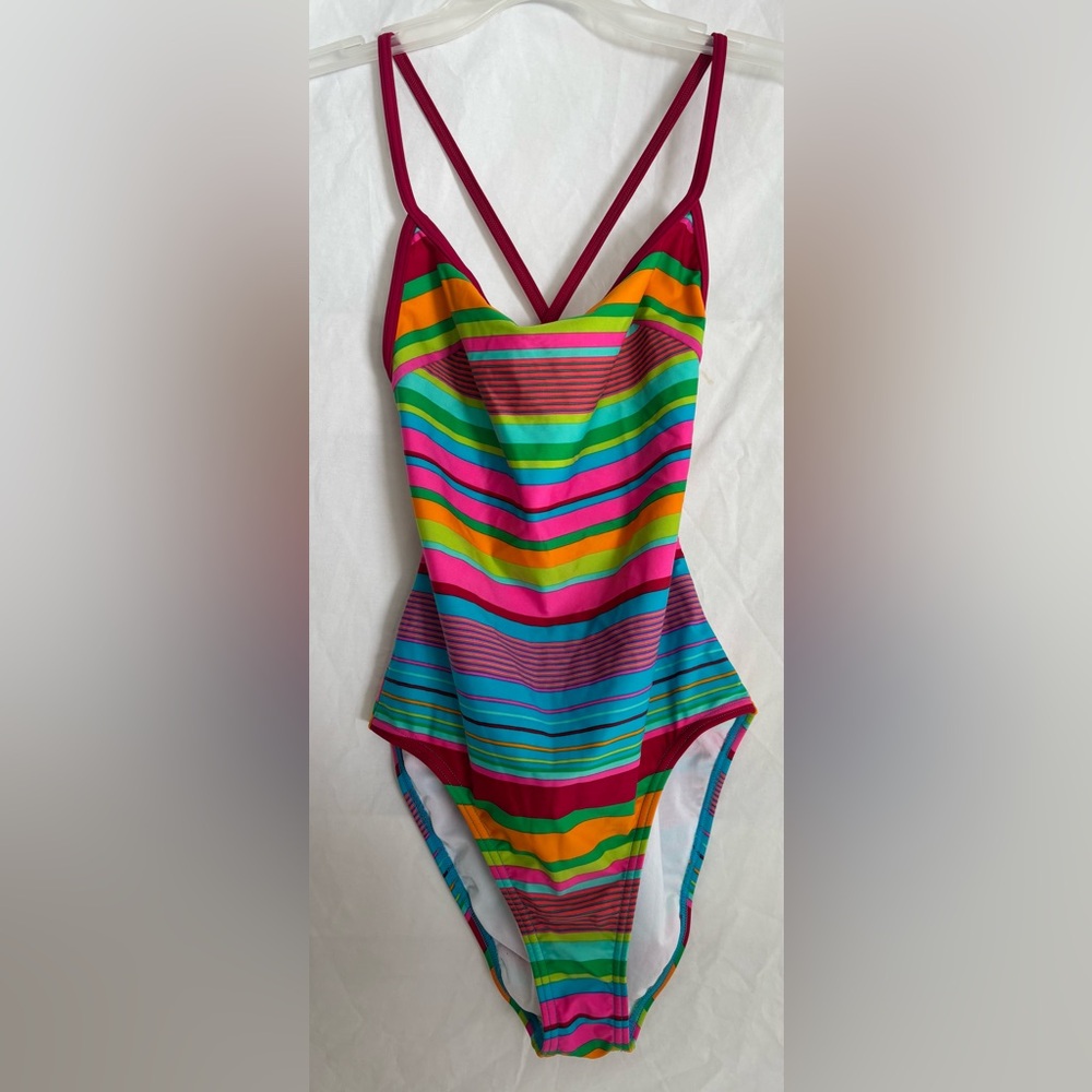 Roxy Colorful Striped One Piece Swimsuit